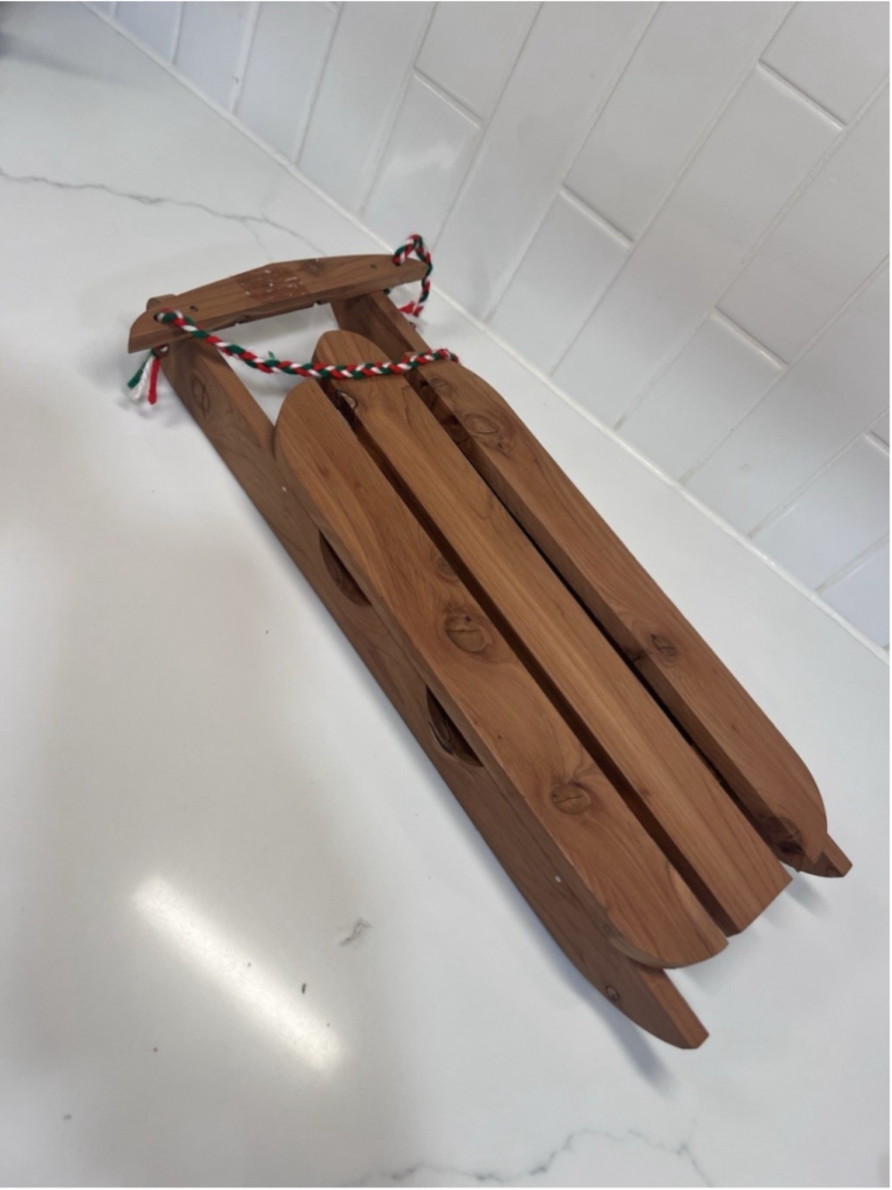 Vintage Wood Sled for Christmas Winter Decor Or For A Doll Or Bear Display